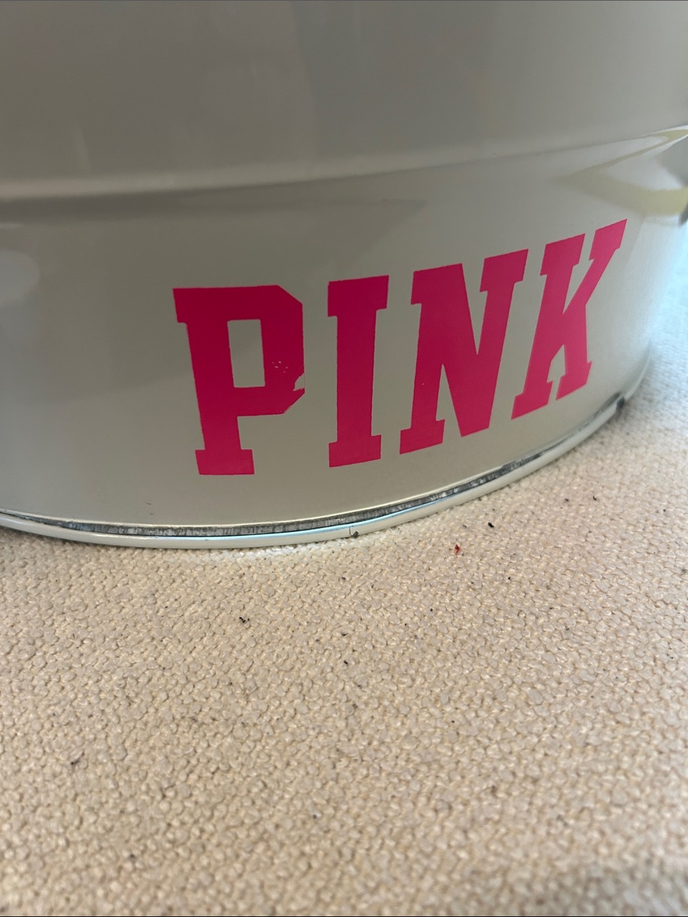 PINK Victoria's Secret Cream Store Metal Display Tub with Pink Logo - Picture 7 of 8